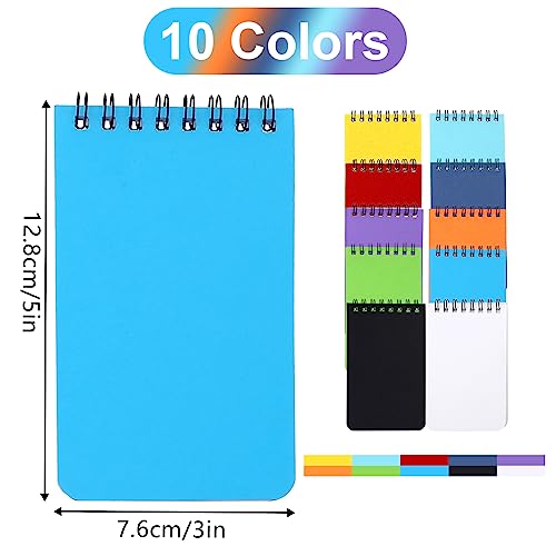 10 Pack Pocket Notebook Small Spiral Notebook 3 x 5 Inch Mini Notepad Colorful Memo Notebook Bulk Note Pads Lined Notebooks for School Office Supplies