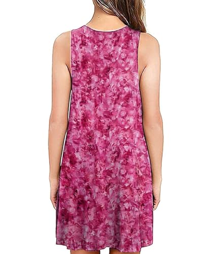 Image of Summer Dresses for Women Casual Sleeveless Swing Sundress with Pockets