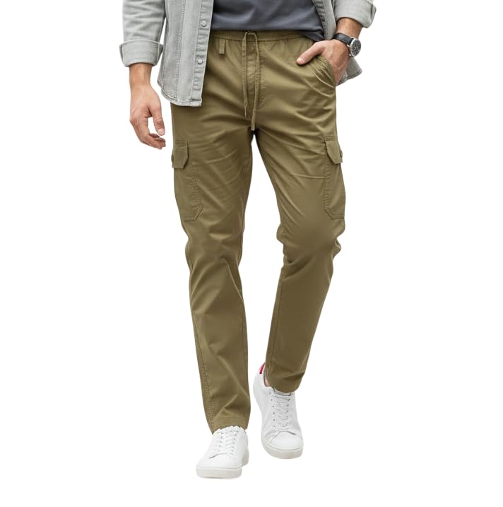 eesha eternal Men's Cargo Jogger Pants with Multiple Pockets | Lightweight Slim Fit Joggers with Drawstring & Elastic Waist | Casual Stretchable Cargo Trousers for Men-picture-18