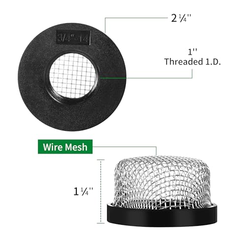 Image of 2 Pack Stainless Steel Mesh Strainer, 3 /4 inch-14 Aerator Screen, Compatible with Livewell Pump, Industrial Plumbing Inline, Garden Washers, and Baitwell, Enhancing Filtering and Aeration