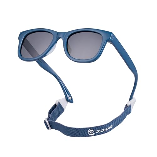 Image of COCOSAND Flexible Baby Sunglasses with Strap Polarized UV Protection for Toddler Infant Newborn Boy Girl Age 0-24 Months