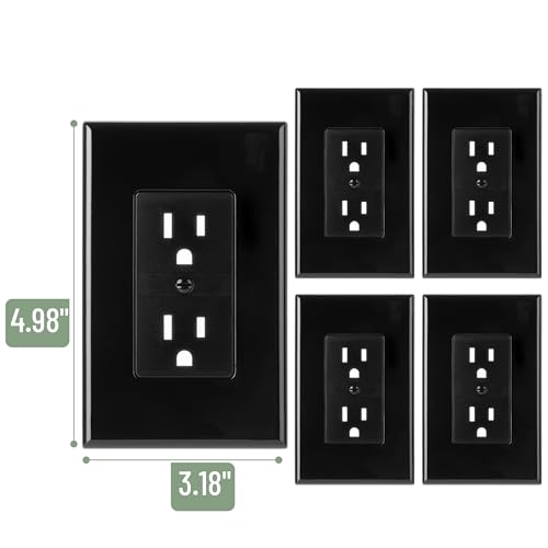 Plaques murales duplex blanches lot de 10 cache-prises électriques finition murale Bates - 4