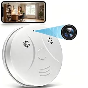 HD 1080P Hidden Camera Smoke Detector WiFi Cameras Wireless Small Spy Nanny Cam with Motion Detection, Indoor Camera for Home Security