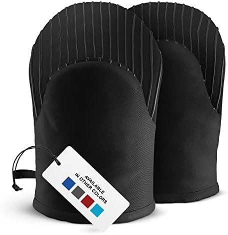 Big Red House Mini Oven Mitts, Made with Recycled Cotton Infill, 480 F Heat Resistant, 1 Pair Black