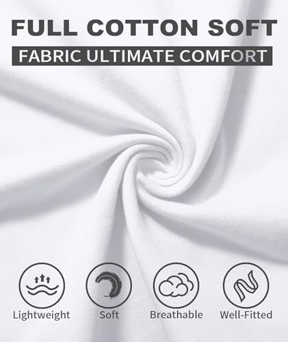 ZITY 3 Pack Mens Cotton T Shirts Crew Neck Short Sleeve Tees Lightweight Breathable Tshirts for Men XL White