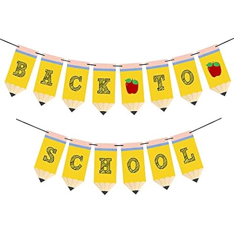 Back to School Pencil Banner - First Day of School Banner - Back to School Banner - Classroom Decor - Teacher Banner - Back to School Party Decorations Cover