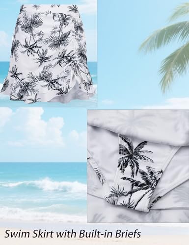 Image of DAXIANG Teens Girls Two Piece Swimsuit Modest Ruffle Skirt Bathing Suit Adjustable Straps Tankini Sets with Padded Size 7-16