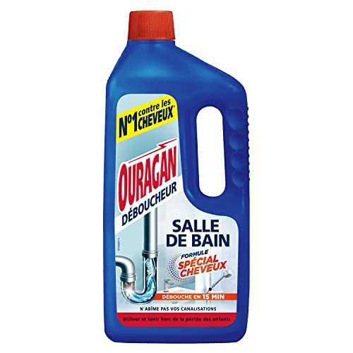 Déboucheur Salle de Bain Ouragan 1 L élimine cheveux et savon