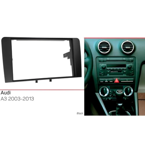 Sound-way Podwójna rama radia samochodowego DIN, rama przedniego panelu 2 DIN kompatybilna z Audi A3 (8P/8PA) 2003-2013