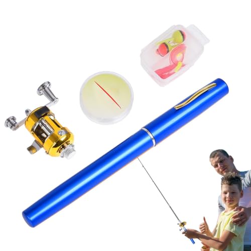 Caña de pescar pluma y carrete combinado portátil para mochila de camping