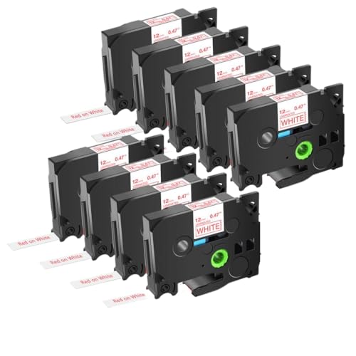 9 ���n�ɍ��̃��x���e�[�v TZE231 TZE335 S131 FX231 PTH110 D210 ���x�����[�J�[ 12 �~�����[�g�����{���ƌ݊���(Red on wihte)