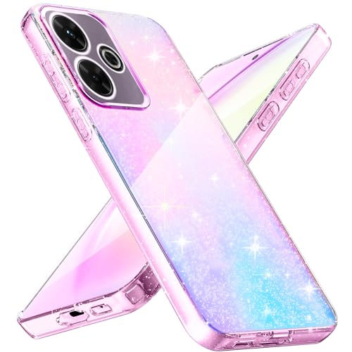 Eherui Glitzer Hülle für Xiaomi Redmi 13 4G/Xiaomi Poco M6 4G, Transparent Handyhülle Bling Weiche TPU Silikon Stoßfest ...