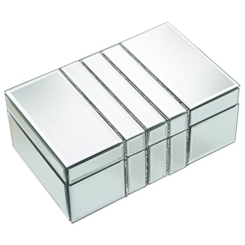 Coffret à bijoux miroir haut de gamme en verre biseauté élégant