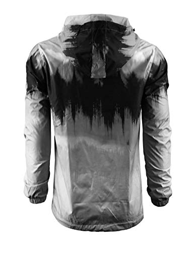 Image of SCREENSHOT Mens Streetwear Windbreaker Jacket - Lightweight Graphic Hoodie, Graffiti Hip Hop Urban Fashion Pullover Top