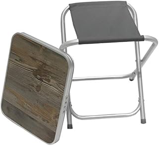 Homecall 30074 Folding camping stool Alu with grey 600D polyester MDF table top, 47.0 cm*42.0 cm*42.0 cm