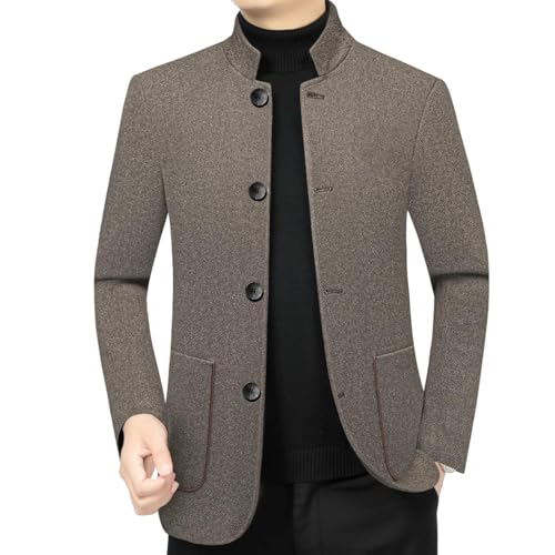 Blazer col montant en laine pour homme | Veste décontractée hiver
