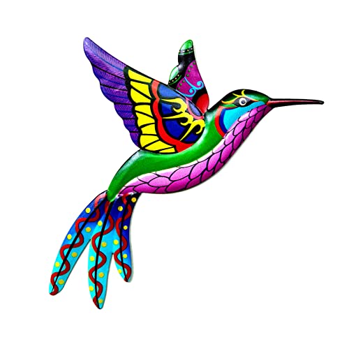 YEJAHY Decoración de pared de colibrí de metal de hierro forjado, decoración de pared de pájaros para colgar – Decoración de pared para interiores y exteriores, morado