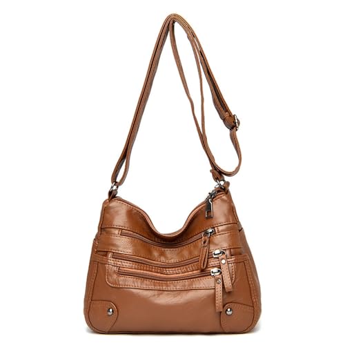 Sac à bandoulière femme en simili cuir souple à double compartiment