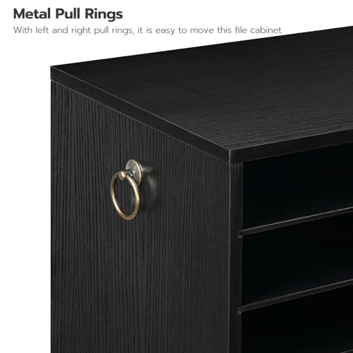 HOOBRO Literature Organizer, 27 Compartments Wooden Mail Organizer, Countertop Literature Sorter with Adjustable Shelves for Home, Office, School, Student Mailbox for Classroom, Black BK27WF01 - Image 6