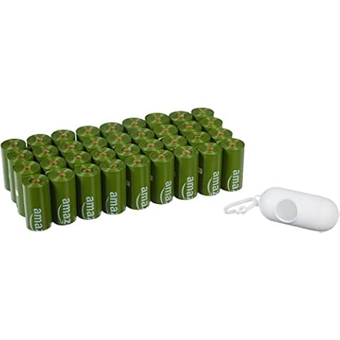 Amazon Basics Dog Poop Bags with Dispenser and Leash Clip Cover