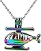 banbeitaotao Arc-en-Ciel Couleur Hélicoptère Jouet Perle Perle Cage Collier Pendentif Arôme Huile Essentielle Diffuseur Amusant Cadeau Bijoux