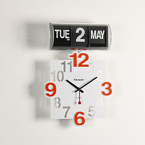 FARTECH Auto Calendar Flip Clock AD-801 (Orange)
