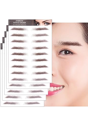 YOYO 眉毛シール 自然 防水 時短 長持ち 60ペア レディース 眉毛スタンプ アートメイク アイブロウパッチ 眉毛ティント 落ちない (brown-04)