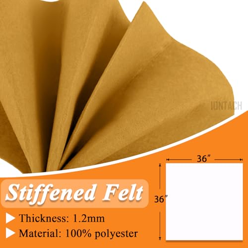 Image of IONTACH 36 inch X 36 inch Stiff Felt Fabric 1.2mm Thick (Antique Gold) | Felt Sheet for Craft, Sewing, Patchwork, Liner Decorations, School Projects, Home Decor