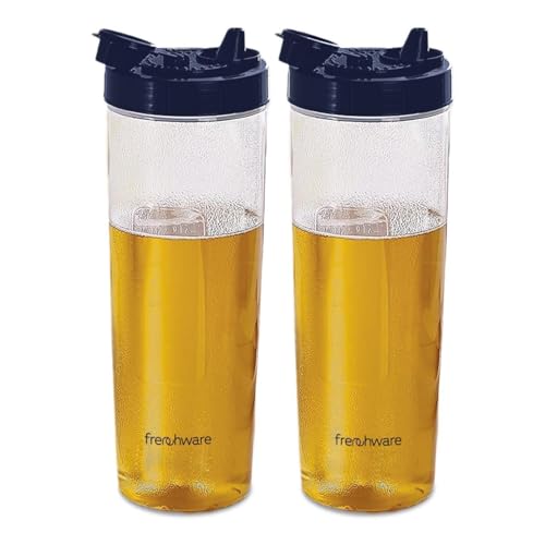 Frenchware Oil Dispenser 1 Litre (Pack of 2), Ideal for Storing & Pouring Liquids, Refined Oils, Olive Oil, Vinegar, Soy, BPA-Free, Food Grade Material