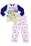 BLUEY Conjunto de pijama largo de algodón para niñas, color rosa, rosa, 3-4 Años