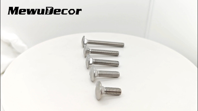Image of 1 /2-13 x 4-1 /2 inch Carriage Bolts, Stainless Steel 18-8 (304), Round Head, Square Neck, Fully Threaded, 5 PCS