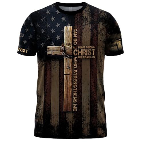 Custom I Can Do All Things Through Christ Shirt, Jesus Shirts, Christian Shirts for Men, Bible Verse Tee, God Shirt