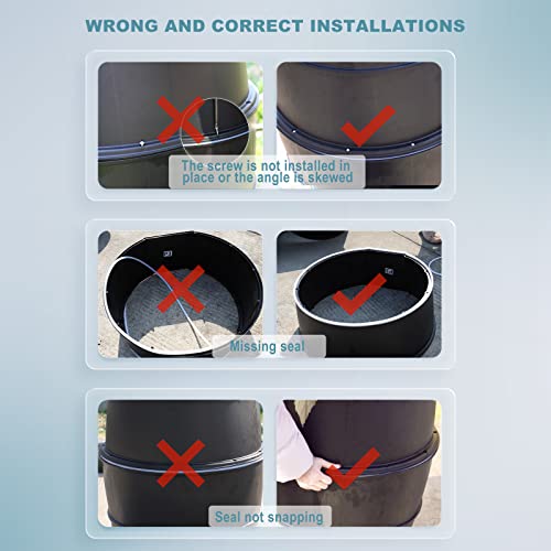 Image of SQUEEZE master 50 Gallon Rainwater Collection Barrel Without Stand-BPA Free Home Rain Catcher with Water Diverter, Outlet Hose-Flatback Designed Water Storage Collection Barrel for Gardens and Plants