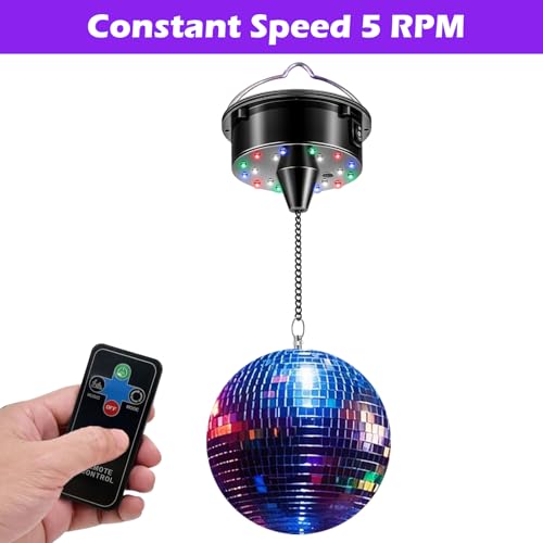 Boule disco motorisée de 15 cm avec télécommande pour animation de fête