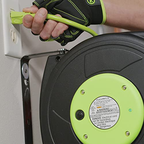 Flexzilla Retractable Extension, 14/3 AWG SJTOW, 50', Grounded Triple Tap Outlet Electric Cord Reel, ZillaGreen, FZ8140503 by Flexzilla - Image 7