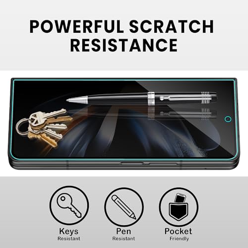 Image of ArmourPro Privacy Tempered Glass for Samsung Galaxy Z Fold 4, Anti Spy Anti Peeping Screen Protector, Edge-to-Edge Full Coverage, 9H Hardness with Cable Protector | Black