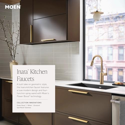 Moen Inara Stainless Pulldown Kitchen Faucet with Power Boost, Modern Kitchen Faucet, One-Handle High Arc, Easy Installation, Spot Resist Finish, 87463SRS - image 4