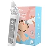 Nasal Aspirator for Baby, Baby Nose Sucker, Electric Nasal Aspirator for Toddler, Baby Nose Cleaner with 3 Silicone Tips, Adjustable Suction Level and Music Volume