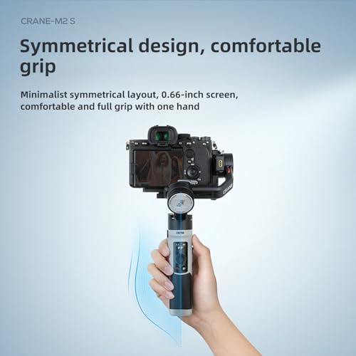 Image of Zhiyun Crane M2S Combo Gimbal Stabilizer for Cameras, Built-in Fill Light, Bluetooth Control, Vertical Shooting, Compatible with Mirrorless Cameras, Smartphones & Action Cameras