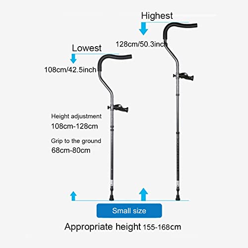Muletas Plegables para Las Axilas (1 Par), Muletas para Caminar De Aluminio En Forma De F para Adultos Y Niños, Muletas Antideslizantes Ligeras Y Ergonómicas con Amortiguador (Size : 128cm) Keep it