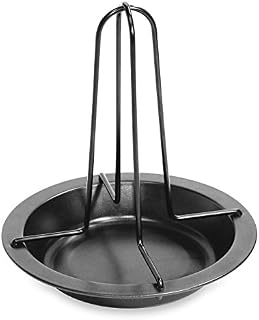 Fackelmann 42609 Chicken Roaster with Bowl, Vertical Roaster Holder with Drip Pan for Oven, upright duck Roaster, BBQ Tool (colour: black) , M