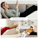 Crescent Textile Leg Elevation Wedge Pillow High Grade Foam Support for Sleeping, Swelling Relief, Blood Circulation, Back, Hip, Knee Pain Removable Washable Cover 60x50x15cm Made in UK (Black) - Image 7