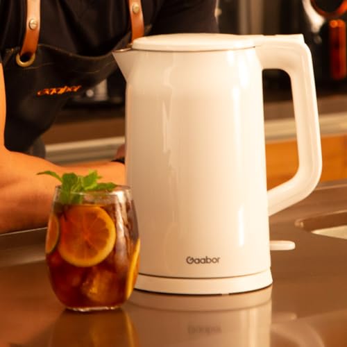 Gaabor Chaleira Elétrica Branca 1,7l 1450W Aço Inox e Cabo Retrátil 127V