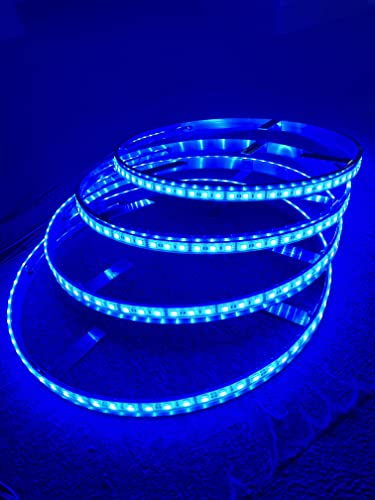 17.5'' RGB Changing Wheel Lights Tire Kit LED Wheel Rings Well Lights Strobe IP68 Waterproof Light up for Vehical Offroad Truck Car with Bluetooth Controlled Wire
