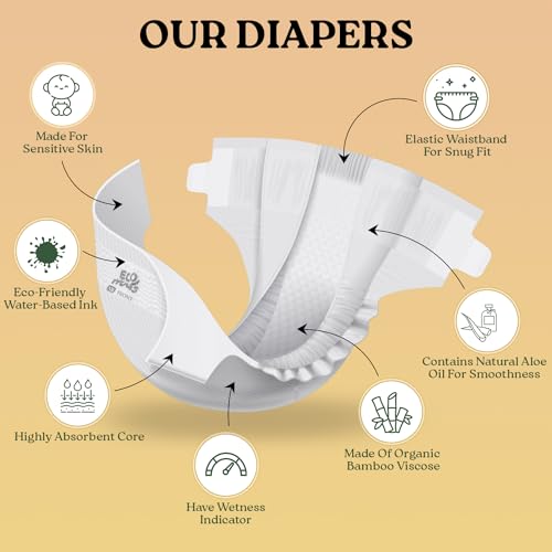Ecohugs Organic Bamboo Diapers Size Nb | Ultra-Soft Disposable Baby Diapers thumb #2