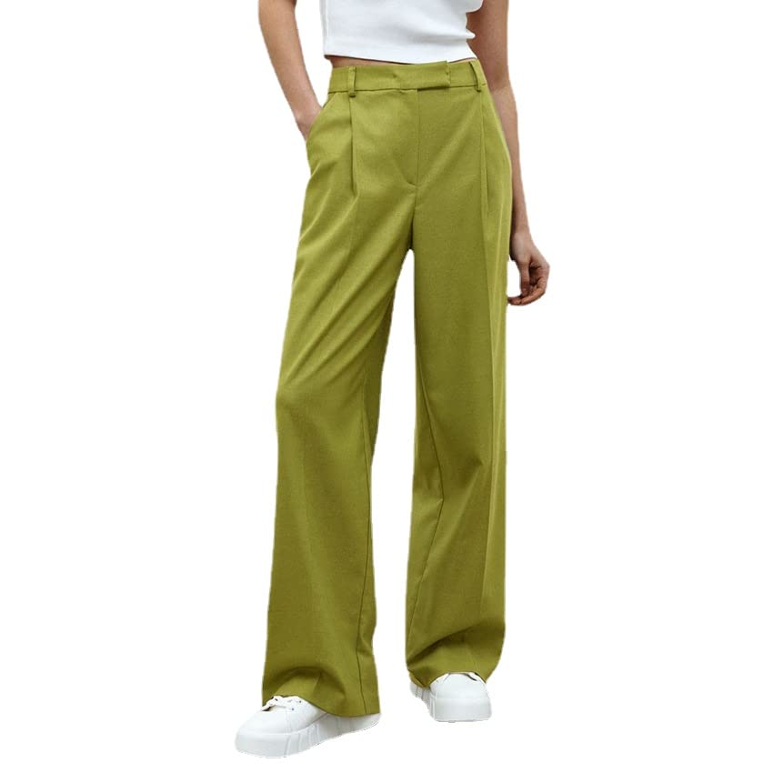 Women High Waist Casual Wide Leg Long Palazzo Pants Loose Fly Cropped Office rousers