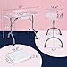 Joligrace Professional Foldable & Portable Manicure Table Nail Technician Desk Workstation 4 Lockable Wheels with Drawer Client Wrist Pad Free Carrying Bag Travel Nail Tech Spa Beauty Table Pink