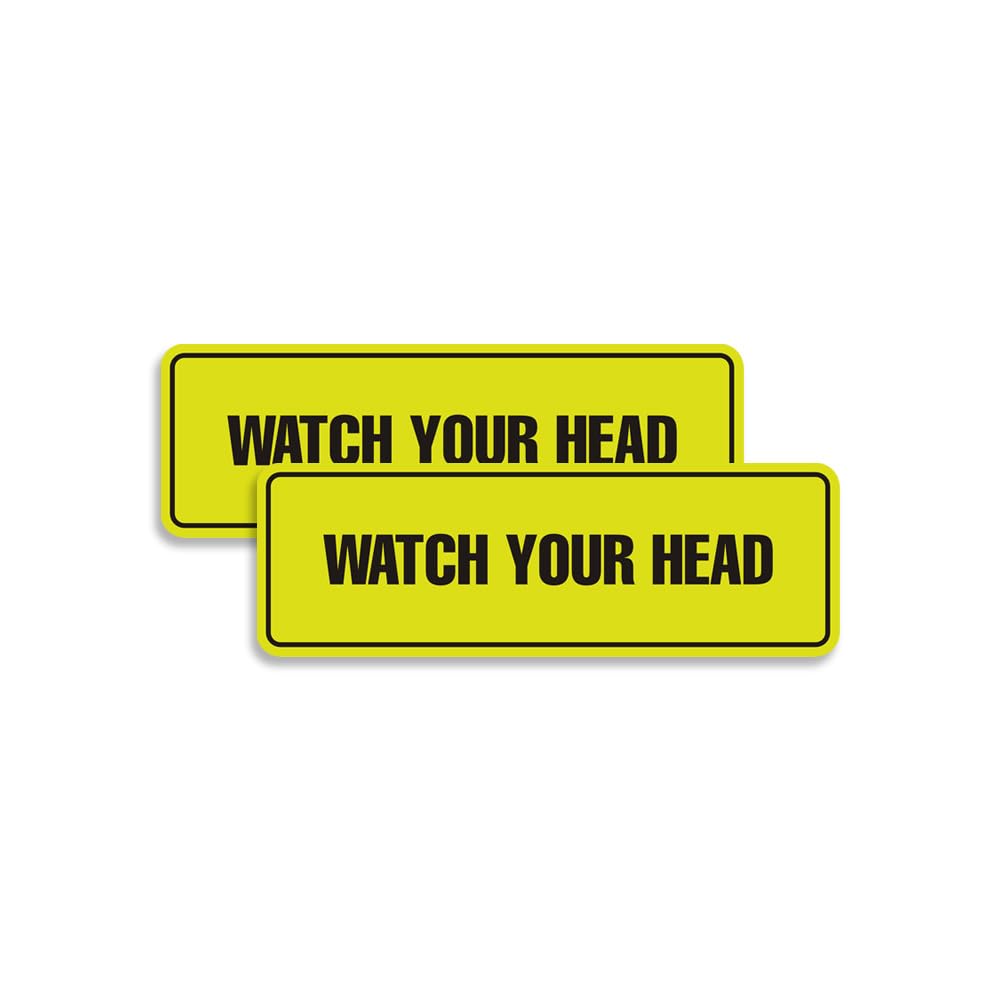 Signs ByLITA Standard Watch Your Head Sign (Yellow/Black) - Small 2 Pack