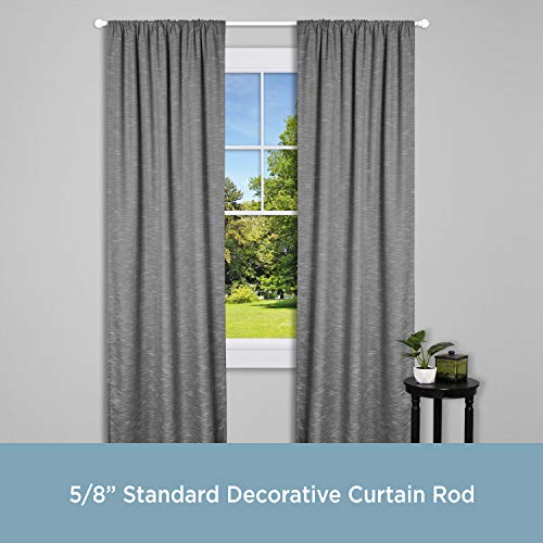 Kenney Chelsea 5/8" Standard Decorative Window Curtain Rod, 48-86", White #TOP4