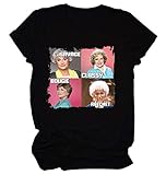 Women's Golden Girl Graphic T Shirts Savage Bougie Classy Ratchet Funny Tops Tee Black L